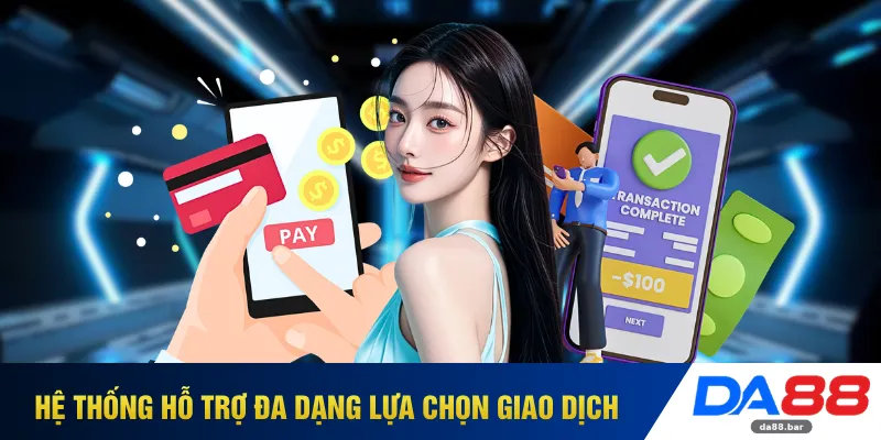 Rút Tiền DA88 - Duyệt Lệnh Siêu Nhanh Nhận Tiền Tức Thì 3 Hệ thống hỗ trợ đa dạng lựa chọn giao dịch